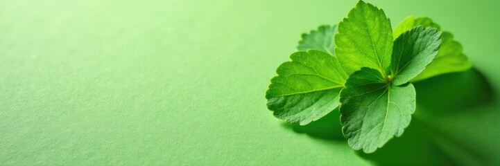 Obraz premium Green centella asiatica leaves on paper surface, herb, centella asiatica