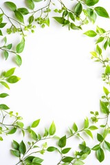 Fototapeta premium Vertical Circular floral frame with white space in the center for text.