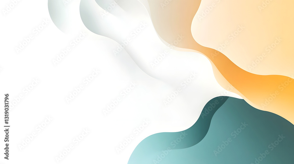 Aufkleber soft minimalist pastel gradient abstract landscape background with gentle organic shapes and curves