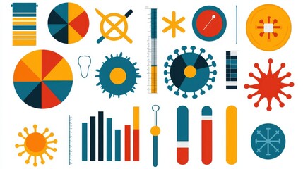 Abstract Data Analysis and Virus Research Illustration