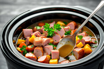  crockpot ham and chicken stew
