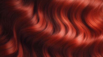 Vibrant waves of copper hair cascade beautifully, their glossy texture reflecting soft light. The warm tones create an inviting and alluring visual, evoking a sense of elegance and creativity