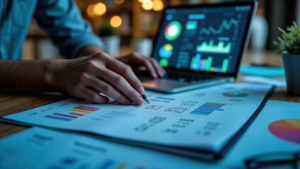 a business person using modern e-invoice technology and financial technology for financial management is suitable for a variety of business and technology promotion scenarios