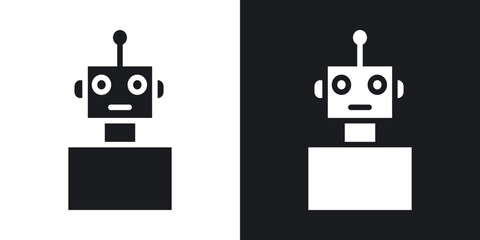 Robo icons in solid black and white collection