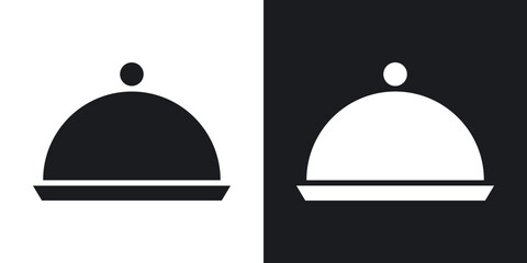 Platter icons in solid black and white collection