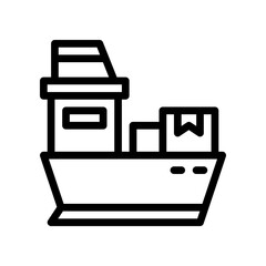 cargo ship line icon