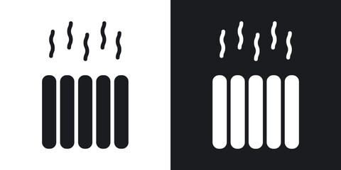 Heat icons in solid black and white collection