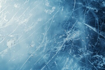 Photo of Smooth ice surface on hockey stadium. Texture for background usage