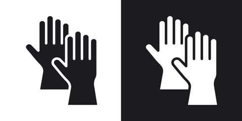 Gloves icons in solid black and white collection