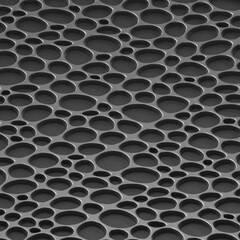 Black and white 3D illustration, background, voronoi grid, orthographic projection, alpha map