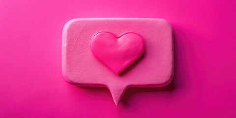 Obraz premium Pink Love Speech Bubble Clay Mockup