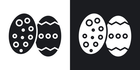 Easter egg icons in solid black and white collection