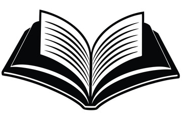 open book black silhouette Vector illustration