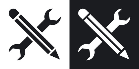 Customized icons in solid black and white collection