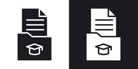 Curriculum icons in solid black and white collection