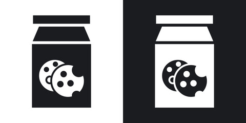Cookies jar icons in solid black and white collection