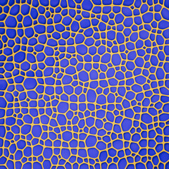 Blue and yellow 3d illustration, background, voronoi grid, orthographic projection, alpha map