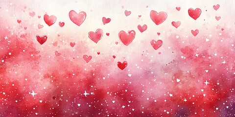 Obraz premium Falling Hearts: A Romantic Watercolor Painting
