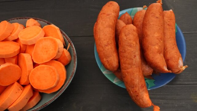 Raw sausages