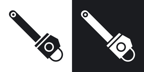 Chainsaw icons in solid black and white collection
