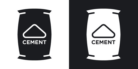 Cement icons in solid black and white collection