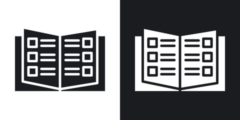 Catalog icons in solid black and white collection