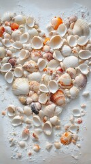 Fototapeta premium a group of seashells on a white surface