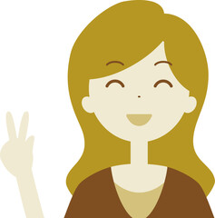 セピア色の女性のバストショットイラスト