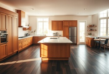 Obraz premium Cozy kitchen interior with warm atmosphere