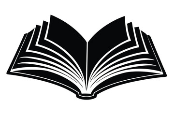 Open book black silhouettes