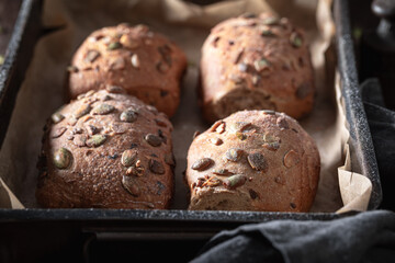 Wholesome pumpkin seed rolls baked to perfection.