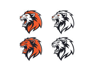vector logo set of a lion head 