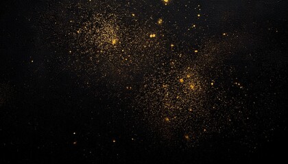 Obraz premium Black background with gold flecks, distressed black wall.