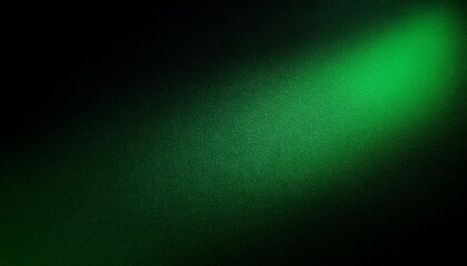 Obraz premium Glowing green light patten black background grainy gradient noise texture poster banner back.