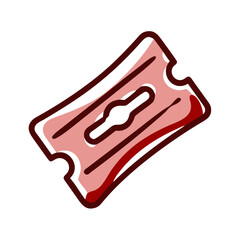 Fototapeta premium Razor blade icon with sharp edges, grooming tool concept