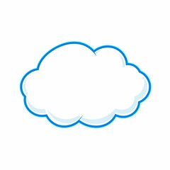 Obraz premium Cloud Illustration: A simple yet charming illustration of a fluffy cloud, the form soft and inviting, its edges outlined in a gentle blue hue, making it a clean and versatile design element.