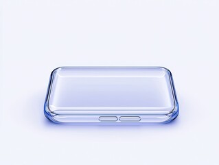 Transparent phone case displayed on a minimalist background, emphasizing its design