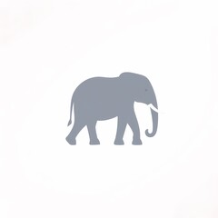 Elephant Silhouette: A minimalist illustration of a majestic elephant, rendered in a flat, solid color, and showcasing its iconic silhouette.