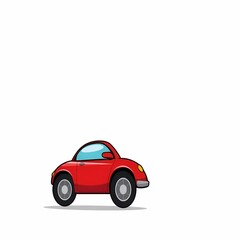 Fototapeta premium Red Toy Car: A charming illustration of a bright red toy car, ready for imaginative adventures, capturing a sense of playfulness and childlike wonder. 