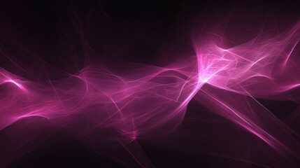 Fototapeta premium Abstract pink glowing energy waves on black background.