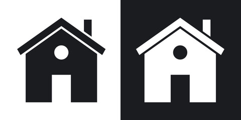 Home icons in solid black and white collection