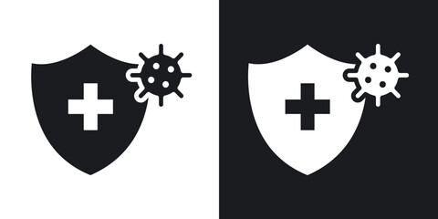 Immunity icons in solid black and white collection