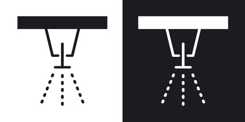 Irrigation icons in solid black and white collection
