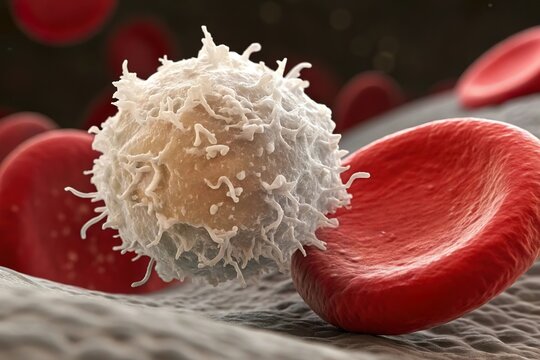 white blood cell eat and absorb red blood cell. autoimmune disorder and disease