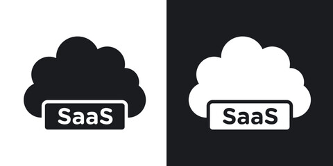 SaaS icons in solid black and white collection