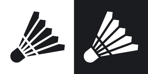 Shuttlecock icons in solid black and white collection