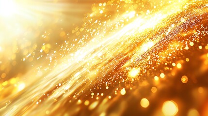 Obraz premium Bright Golden Flash with Soft Rays and Glare on a Transparent Background, Minimal Design with Clean Lines and Copy Space