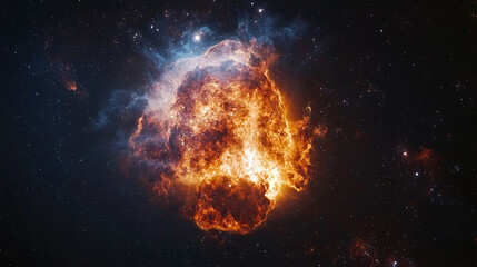 Fototapeta premium Cosmic Ignition, A Stellar Explosion Reveals Nebular Majesty in Space