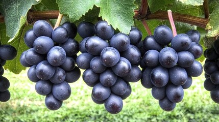 red grapes on vine