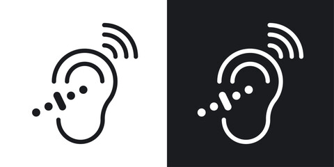 Assistive listening systems vector icon set in solid style.